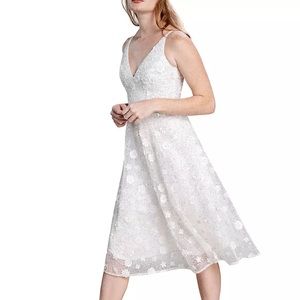 Dress the Population Elisa Beaded Floral Appliqué Midi Dress